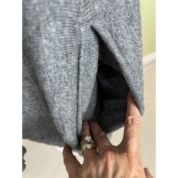 Garnet Hill Wool Cashmere Sweater Sz XS Gray Poncho Oversized Turtleneck - Picture 6 of 13